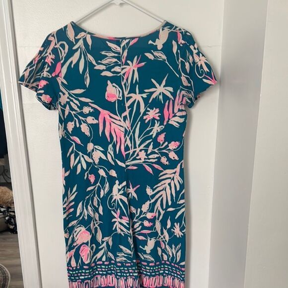 LILLY PULITZER Floral Print Dress in Blue and Pink S - Picture 2 of 8
